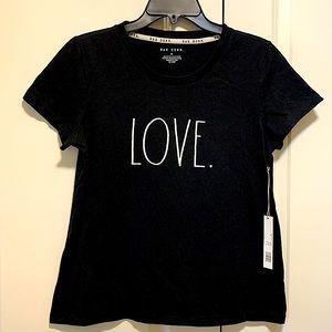 RAE DUNN LOVE Black and White T-Shirt Size Medium NWT RAE DUNN LOVE TEE